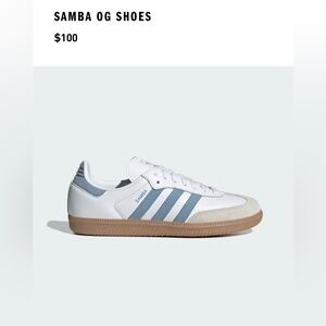 Adidas Samba OG White and Light Blue Sneakers